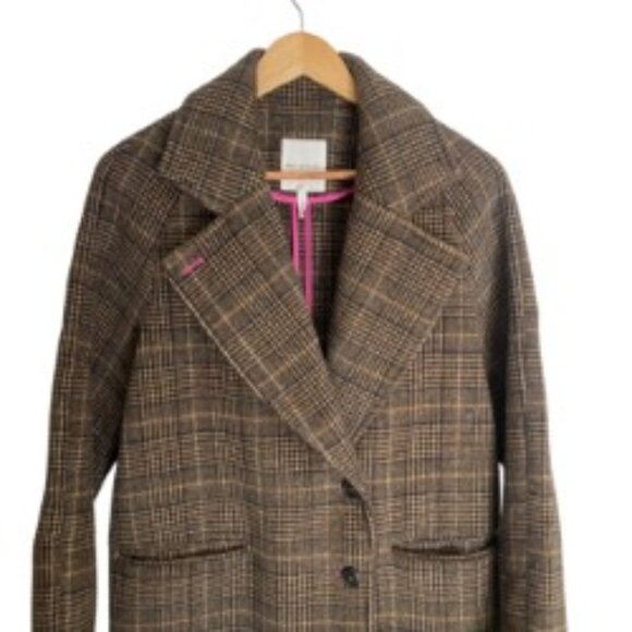 Avec Les Filles Double Face Plaid Wool Blend Jacket Small - Picture 6 of 6